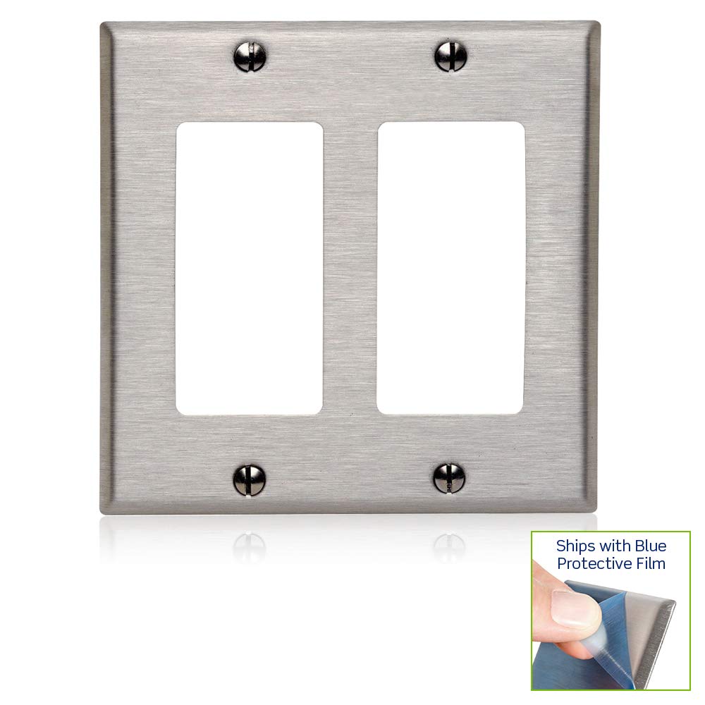 84409-40 2-Gang Decora/GFCI Device Decora Wallplate, Device Mount, Stainless Steel