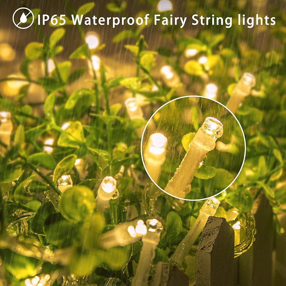 16ft String Lights 40 LED Remote (Timer Dimmable), Battery Operated Waterproof Fairy Lights with 8 Modes, Warm White