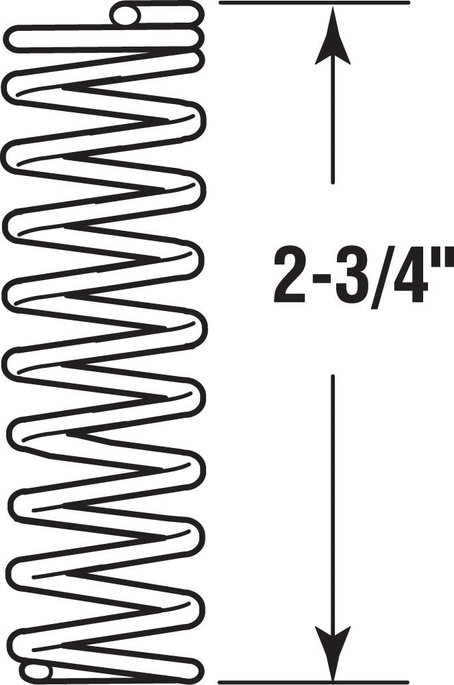Prime-Line SP 9710 Compression Spring, Spring Steel Construction, Nickel-Plated Finish, 0.072 GA x 1/2 In. x 2-3/4 In. (2 Pack)