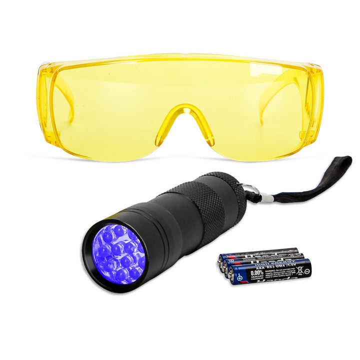 Auto Air Conditioner Flashlight Leak Detector Tool Car AC Leak Test Flashlight UV Protective Glasses Goggles