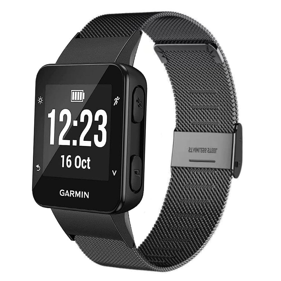 Band Compatible with Garmin Forerunner 35, Mesh Woven Stainless Steel Replacement Bracelet Bands Strap Wrist Band for Garmin Forerunner 35, Black