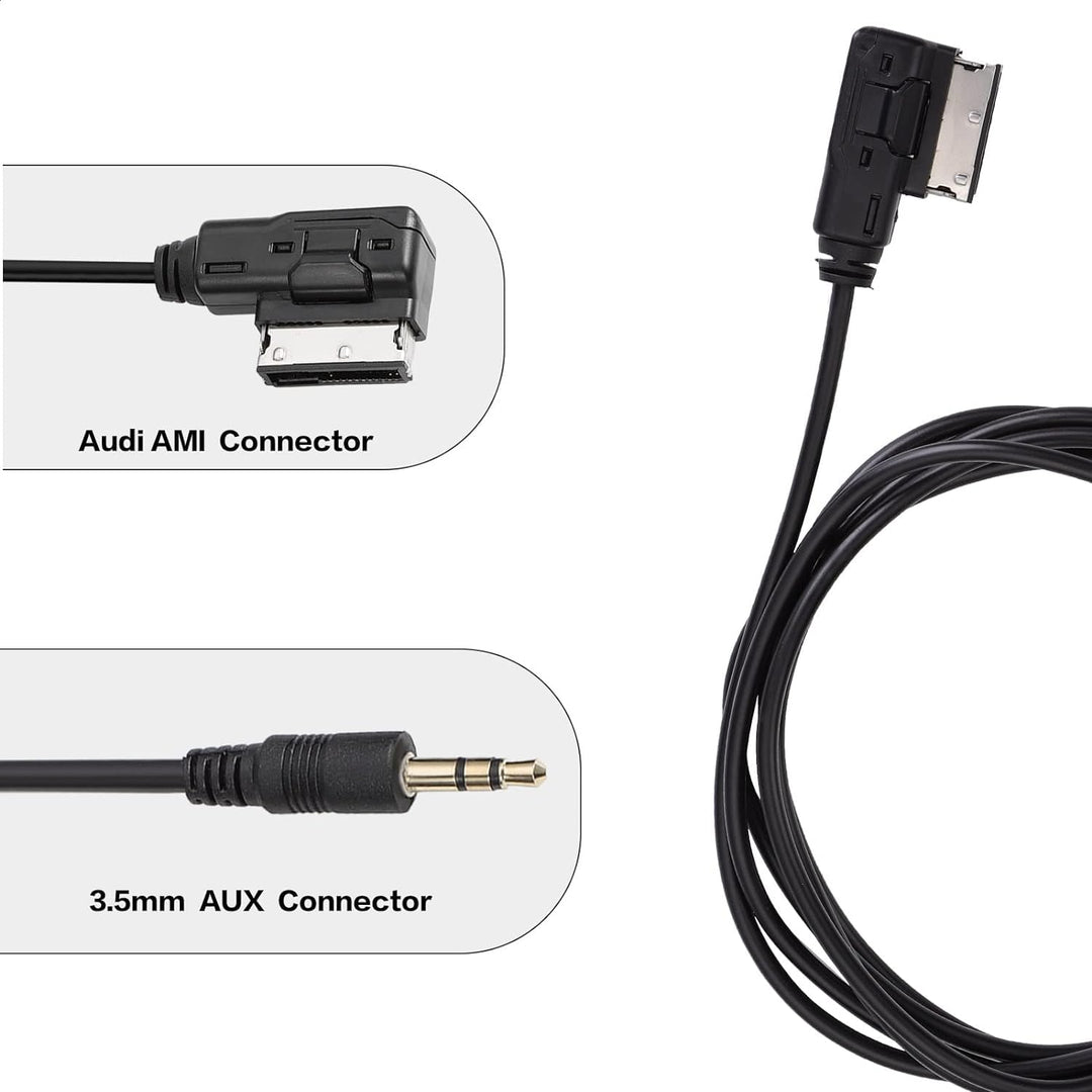 6.6ft AMI MDI MMI AUX Cable Audio Music Interface Adaptor 3.5mm Jack Aux-in MP3 Cable for Audi Audi A3/A4/A5/A6/A8/Q5/Q7/R8/TT, VW Jetta Passat GTI GLI CC Tiguan Touareg EOS Golf Mk 6, etc.