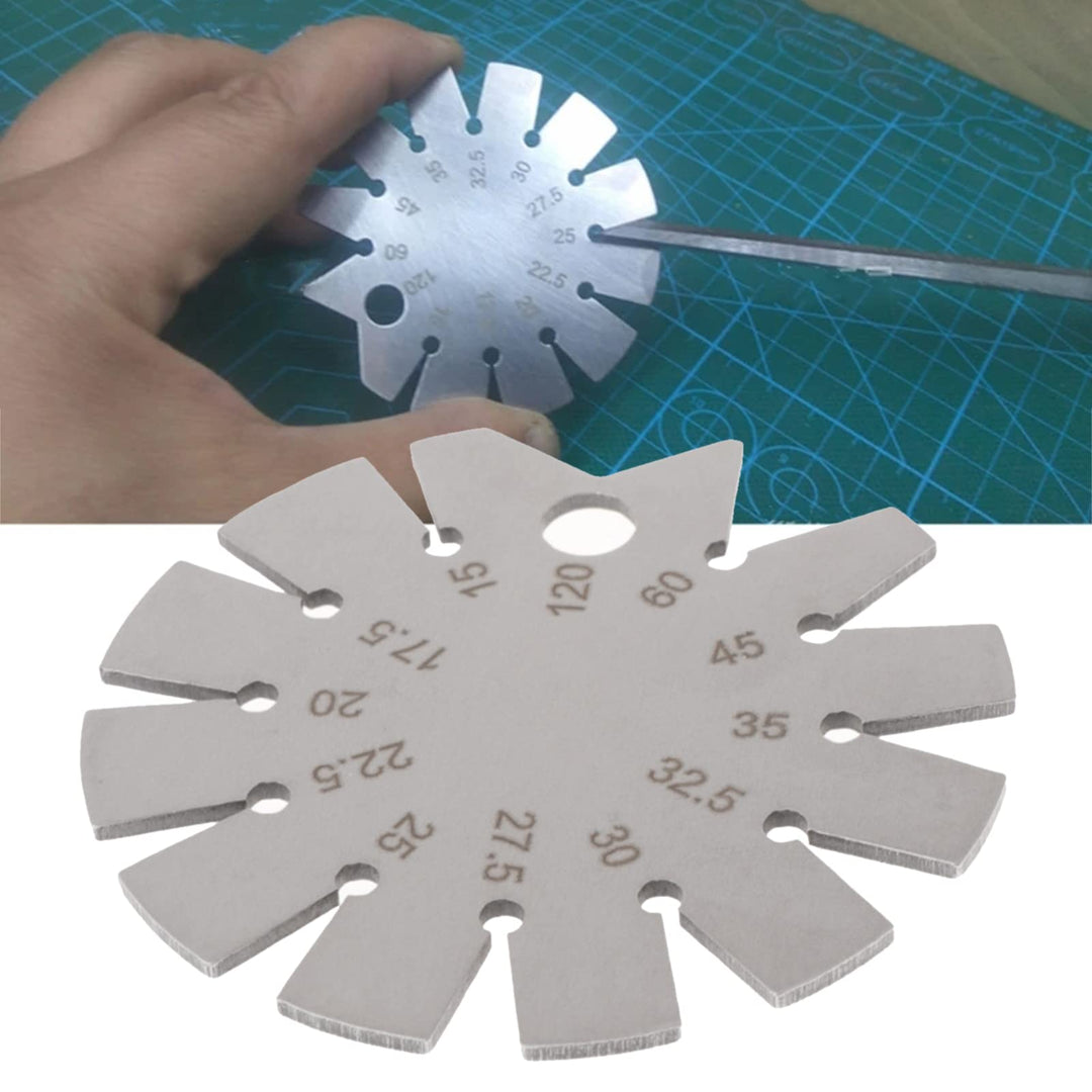 2 Pack Stainless Steel Bevel Gauge, Axe Angle Gauge Round Shape Knife Angle Range 15°-120° Gage Tools