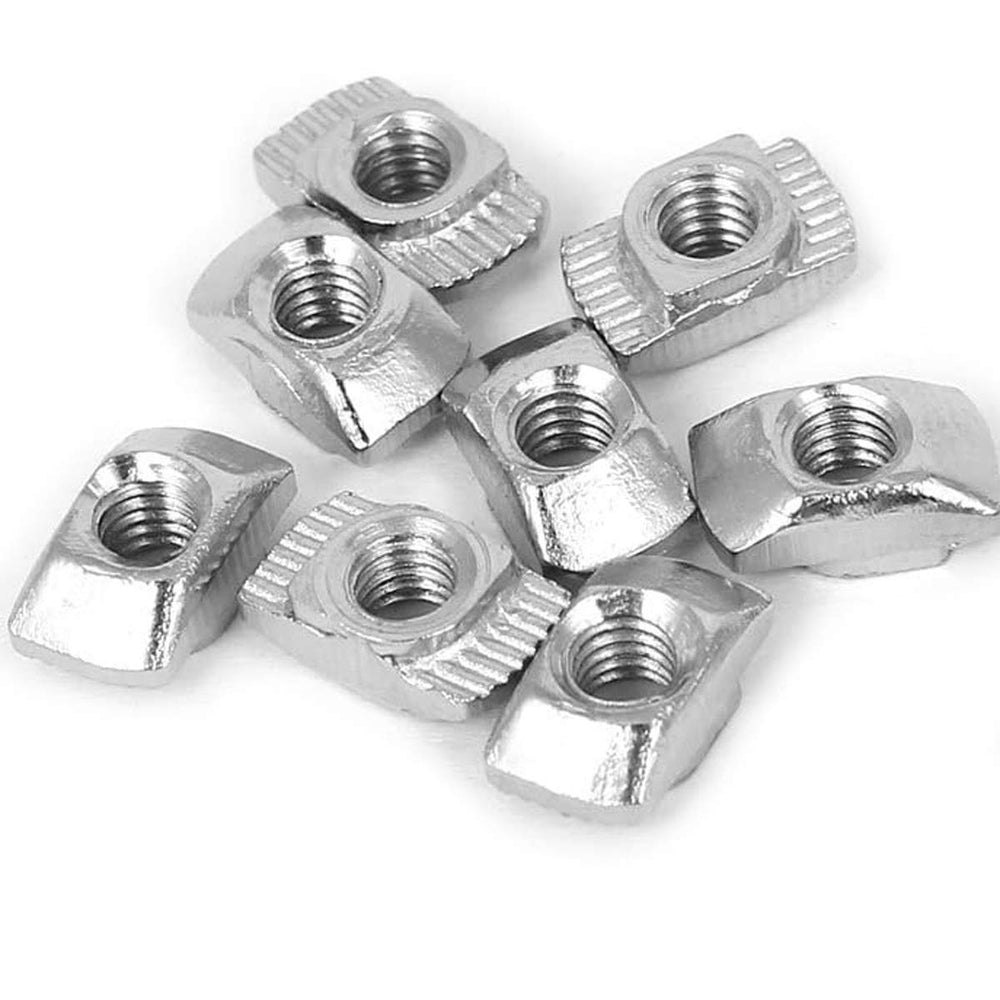 50Pcs 4040 Series M8 T Nuts, T Slot Nut Hammer Head Fastener Nut, Nickel Plated Carbon Steel Nut for Aluminum Profile(4040 Series M8)