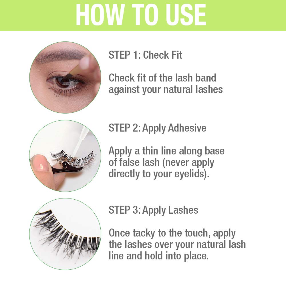 Brush-On Lash Adhesive with Vitamins A, C & E, Clear, 0.18 oz, 1-Pack