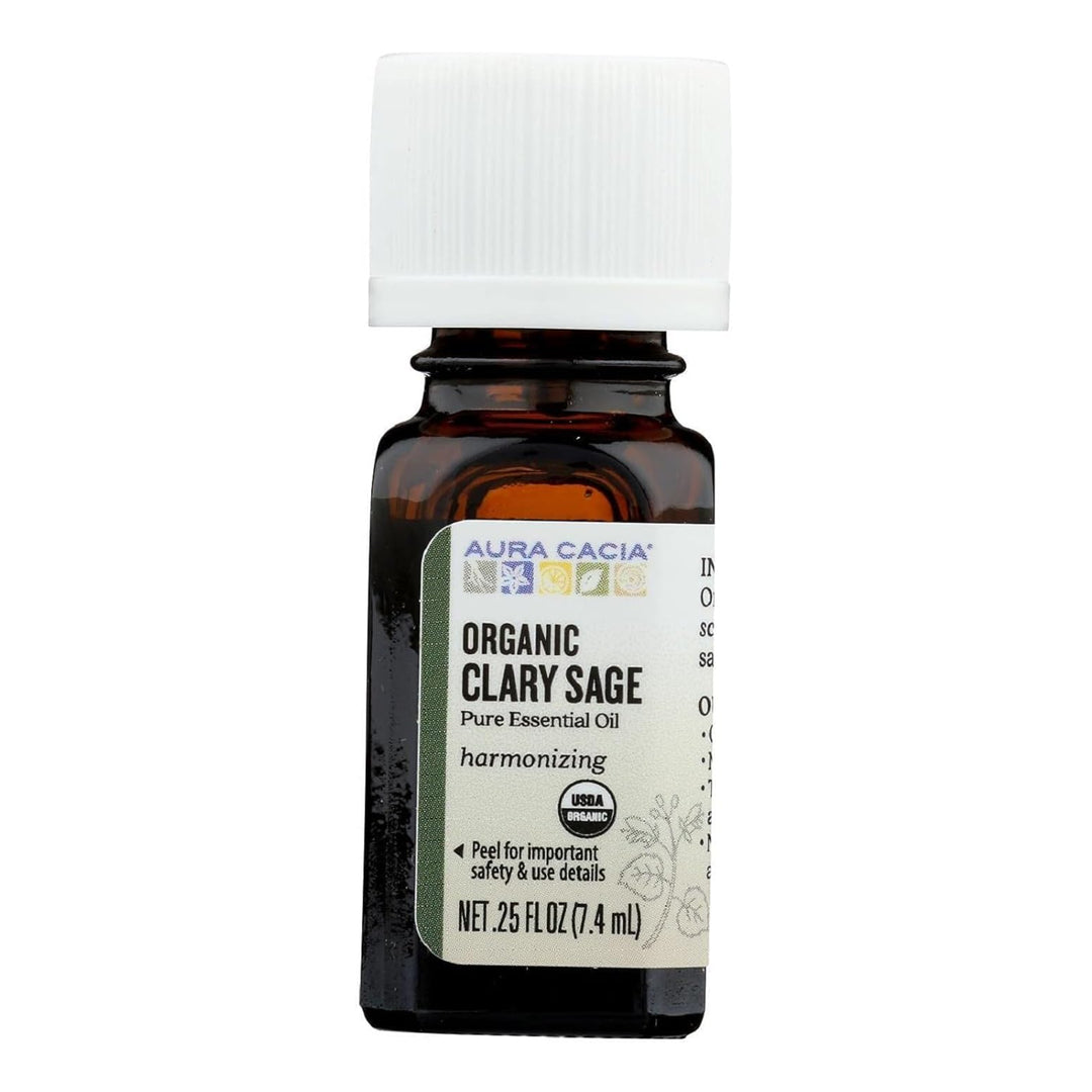 Aura Cacia Organic Essential Oil, Clary Sage, 0.25 Fluid Ounce