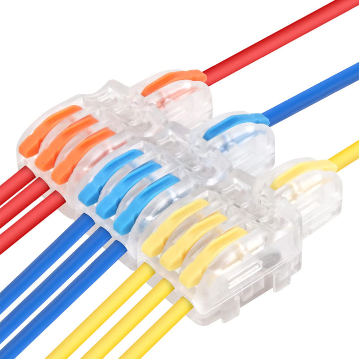 30 Pcs Lever Connectors,Electric Splice Connectors 3 Port,Quick Push in Conductor Terminal Block 28-12 AWG