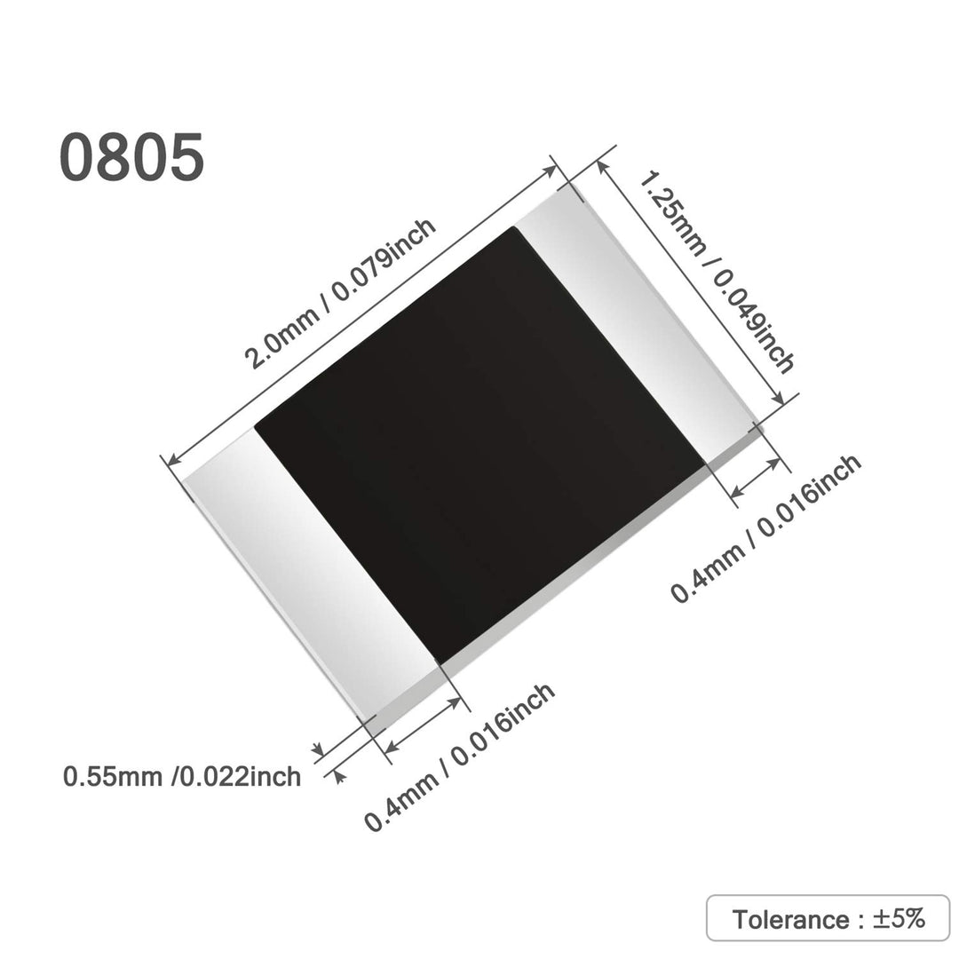 Chanzon 1200pcs 0805 SMD Resistor Kit 0-10M O ohm 60 Values (Each Value 20pcs) 1/8W 0.125W ±1% Tolerance Thick Film 0-10MR SMT Chip Resistors Rohs Certificated