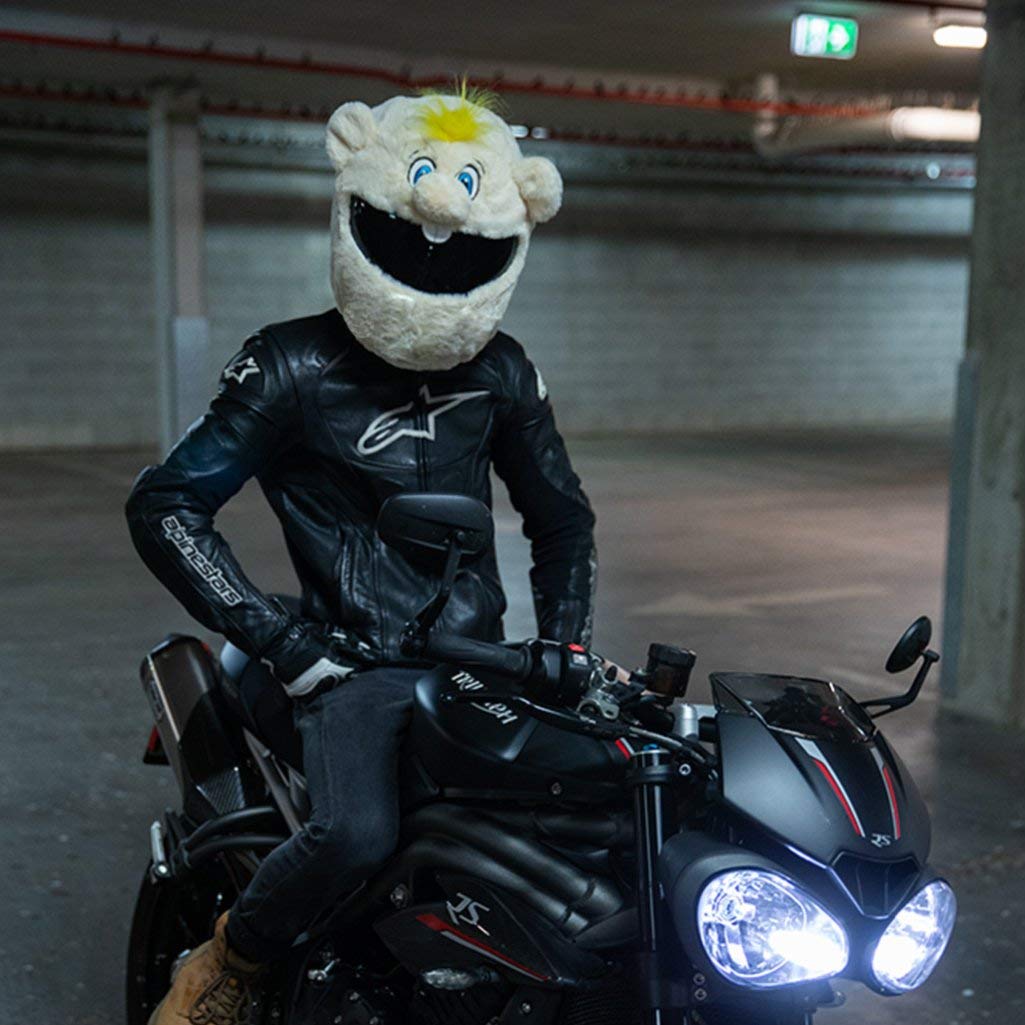 Moto Loot Helmet Cover for Motorcycle Helmet, Fun Rides and Gifts (Cover Only. Helmet Not Included) - Rainbow Short Fur