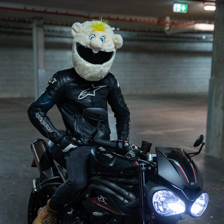 Moto Loot Helmet Cover for Motorcycle Helmet, Fun Rides and Gifts (Cover Only. Helmet Not Included) - Rainbow Short Fur