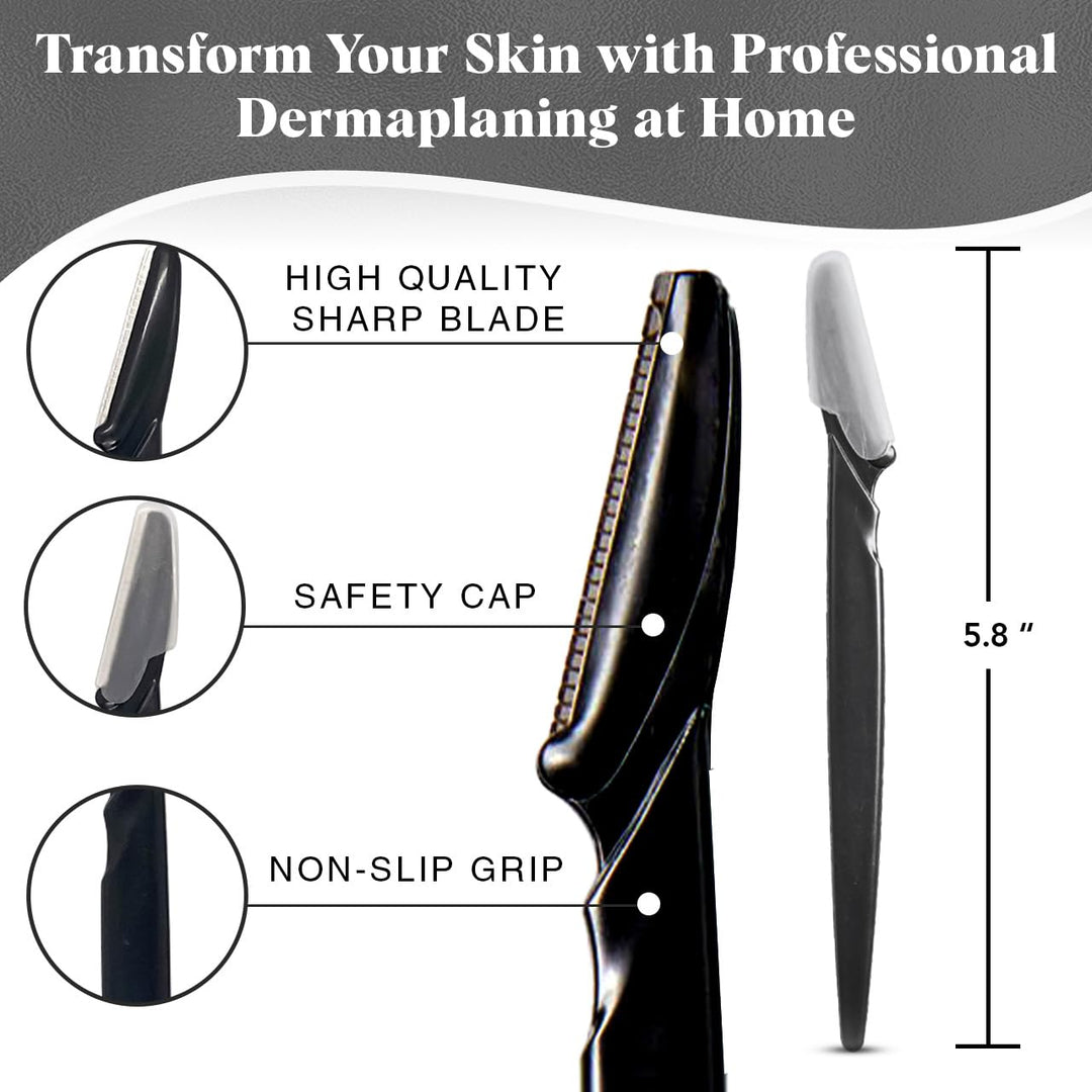 Kitsch Pro Dermaplaning Tool Set, Facial Hair Removal for Women, Eyebrow Razor and Face Razor for Women, 12 Pack