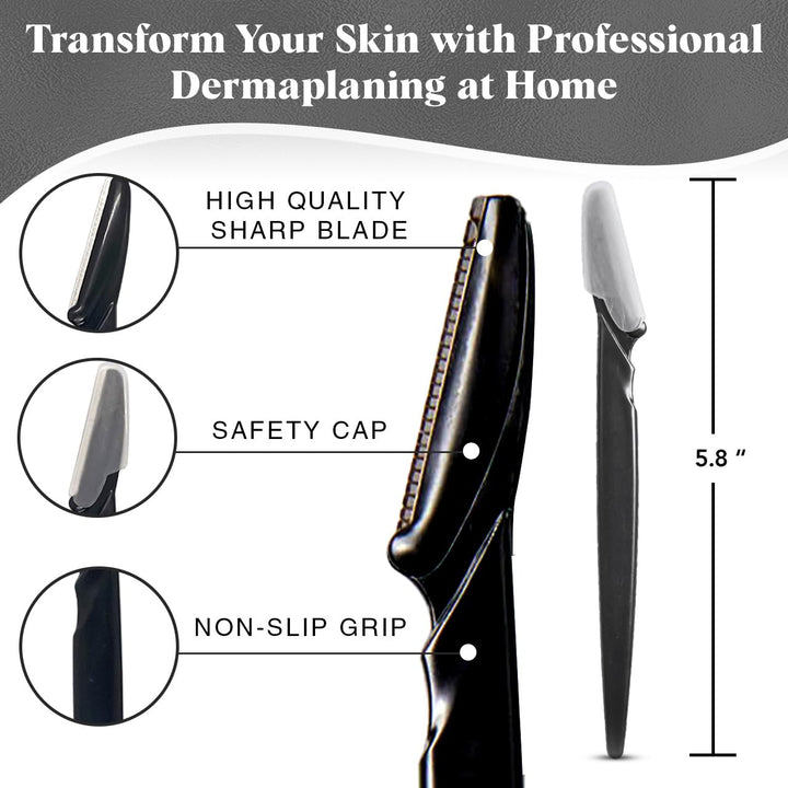 Kitsch Pro Dermaplaning Tool Set, Facial Hair Removal for Women, Eyebrow Razor and Face Razor for Women, 12 Pack