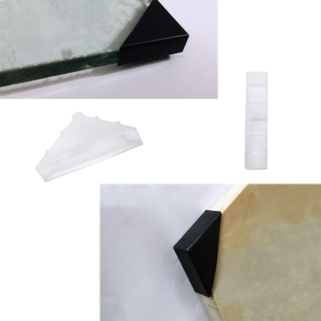 Corner Protectors- 20 Pcs Shape Triple-cornered Glass Table Corner Protector Cushion (12mm x 65mm)