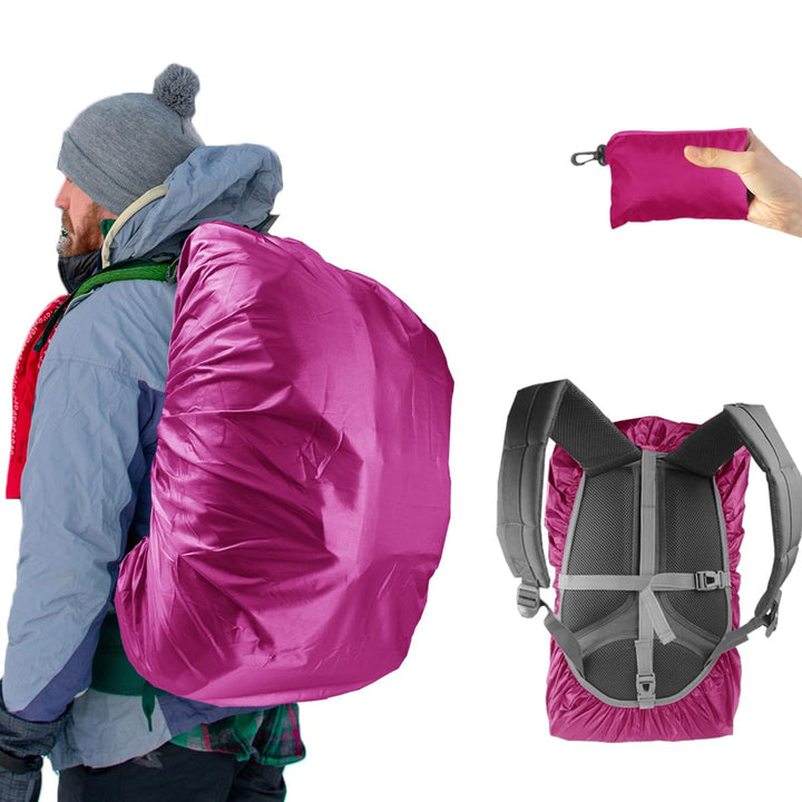 Waterproof Backpack Rain Cover, 8000mm Waterproof Level, Upgraded Ultra-Strong Multilayer Structure, Antislip Cross Buckle Strap, Ultralight Compact Portable, for Hiking, Camping, Traveling