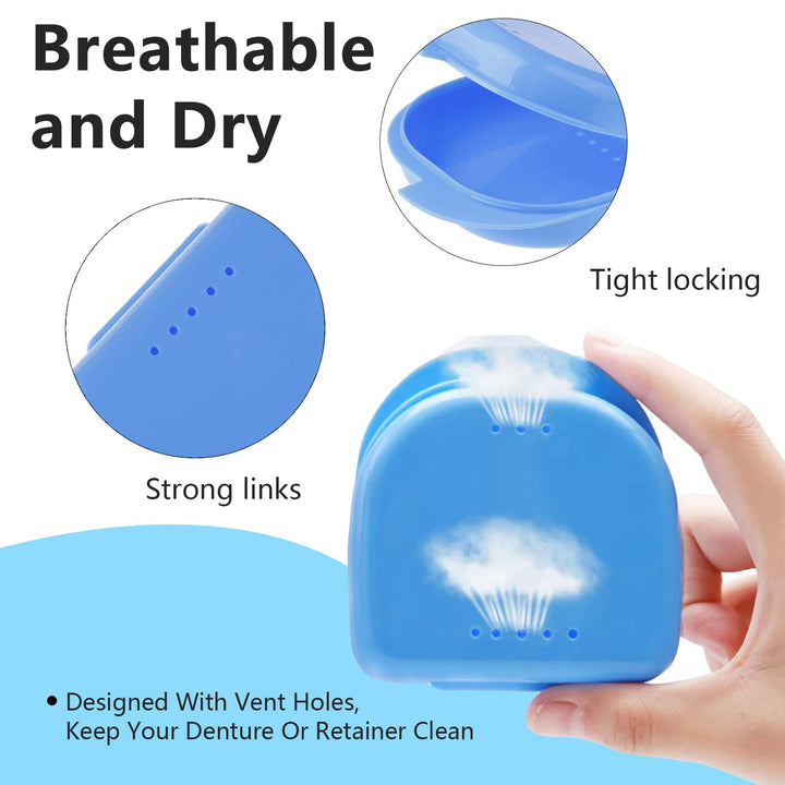 2 PCS Orthodontic Retainer Case,Retainer Case,Denture Case with Ventilation Holes for Mouth Guard and Floss.