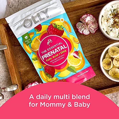 Prenatal Multivitamin Gummy, Supports Healthy Growth and Brain Development, Folic Acid, Vitamin D, Omega 3 DHA, Chewable Supplement, Citrus Berry Flavor, 40-Day Supply - 80 Count Pouch