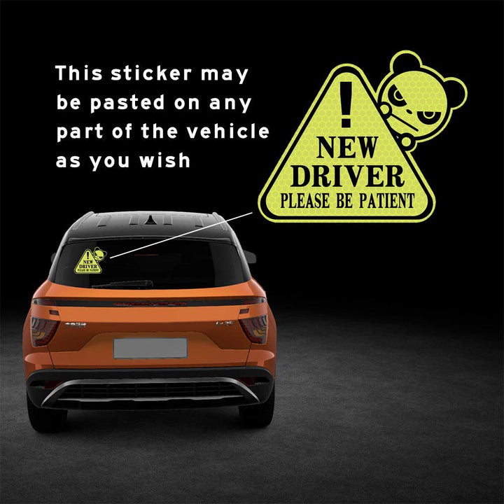 New Driver Sticker for Car, Funny Vehicle Sign Sticker for Student Driver,Reflective Waterproof-Yellow