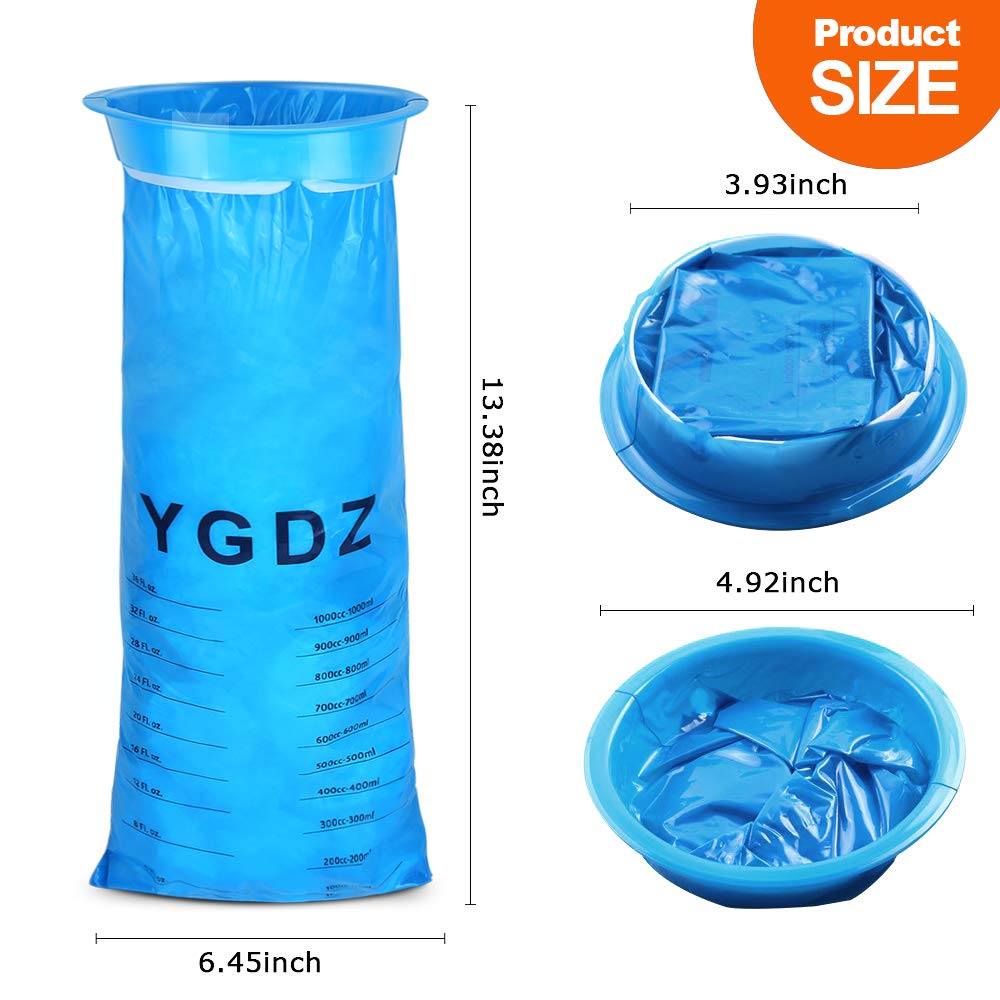 Emesis Bags, 30 Pack Disposable Vomit Bags Blue Barf Bags, Trash Bags Garbage Bags for Aircraft Car, Throw Up Nausea Bags for Travel Motion