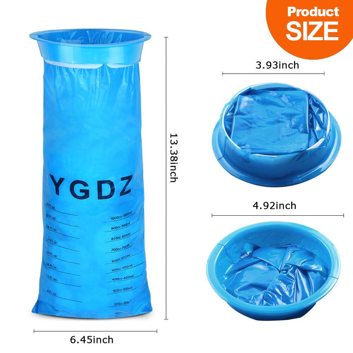Emesis Bags, 30 Pack Disposable Vomit Bags Blue Barf Bags, Trash Bags Garbage Bags for Aircraft Car, Throw Up Nausea Bags for Travel Motion