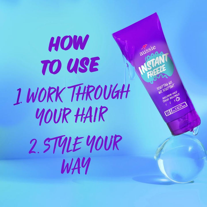 Instant Freeze Sculpting Hair Gel, Maximum Hold, No Flaking, Long-Lasting, with Jojoba Oil, Sea Kelp, Australian Aloe, Frizz Control, Citrus Floral Scent, 7 Fl Oz Triple Pack