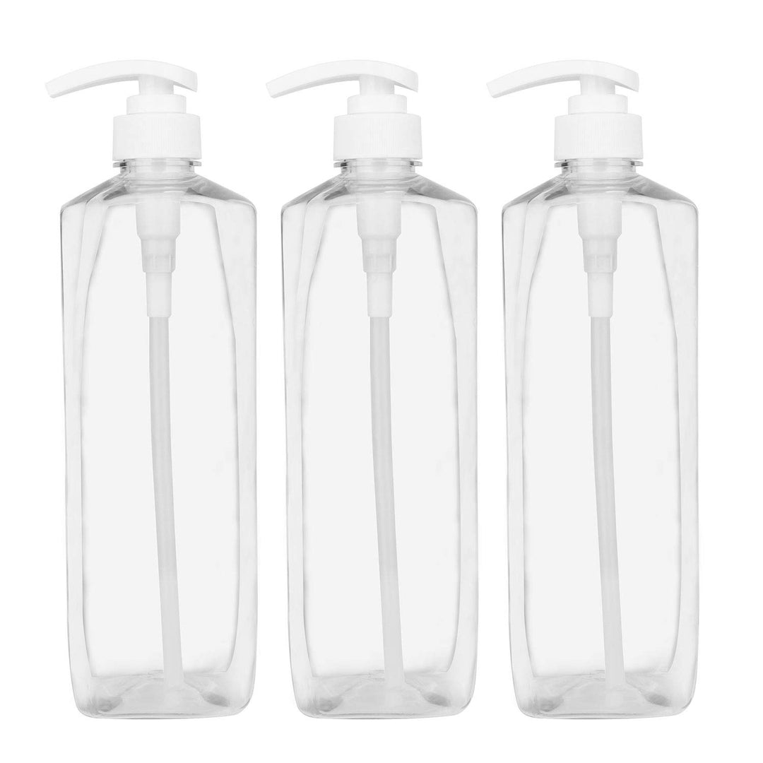 Plastic Pump Bottle 32oz, Soap Dispenser Empty Shampoo Dispenser Bottles for Cleaning Solutions,Hair,Oils,(3 Pack.1000ml)