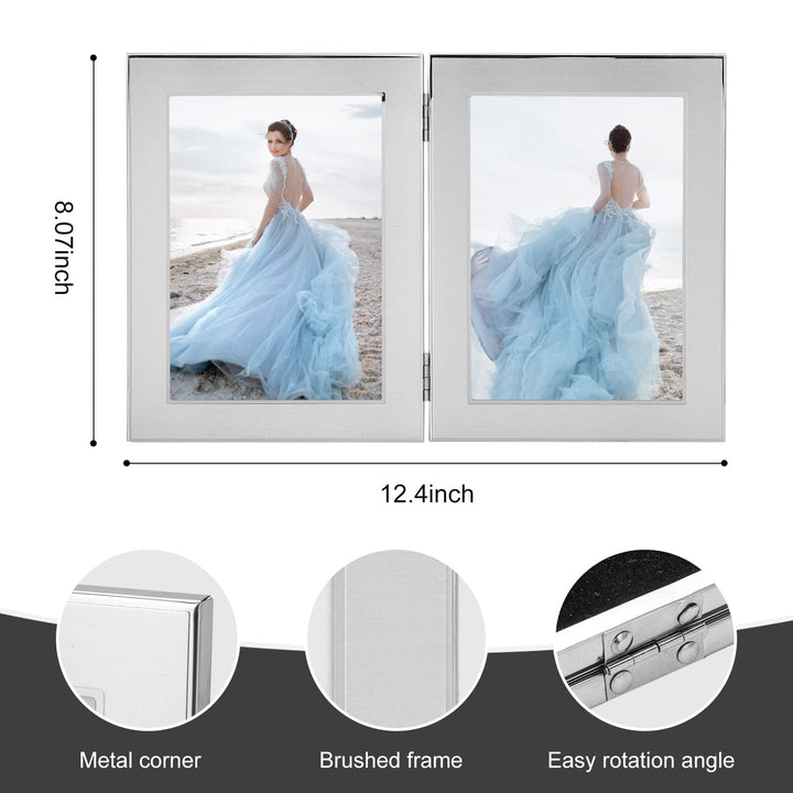 8x10 Metal Picture Frame,Matte Silver with Silver Fashion Metal Frame (8x10)
