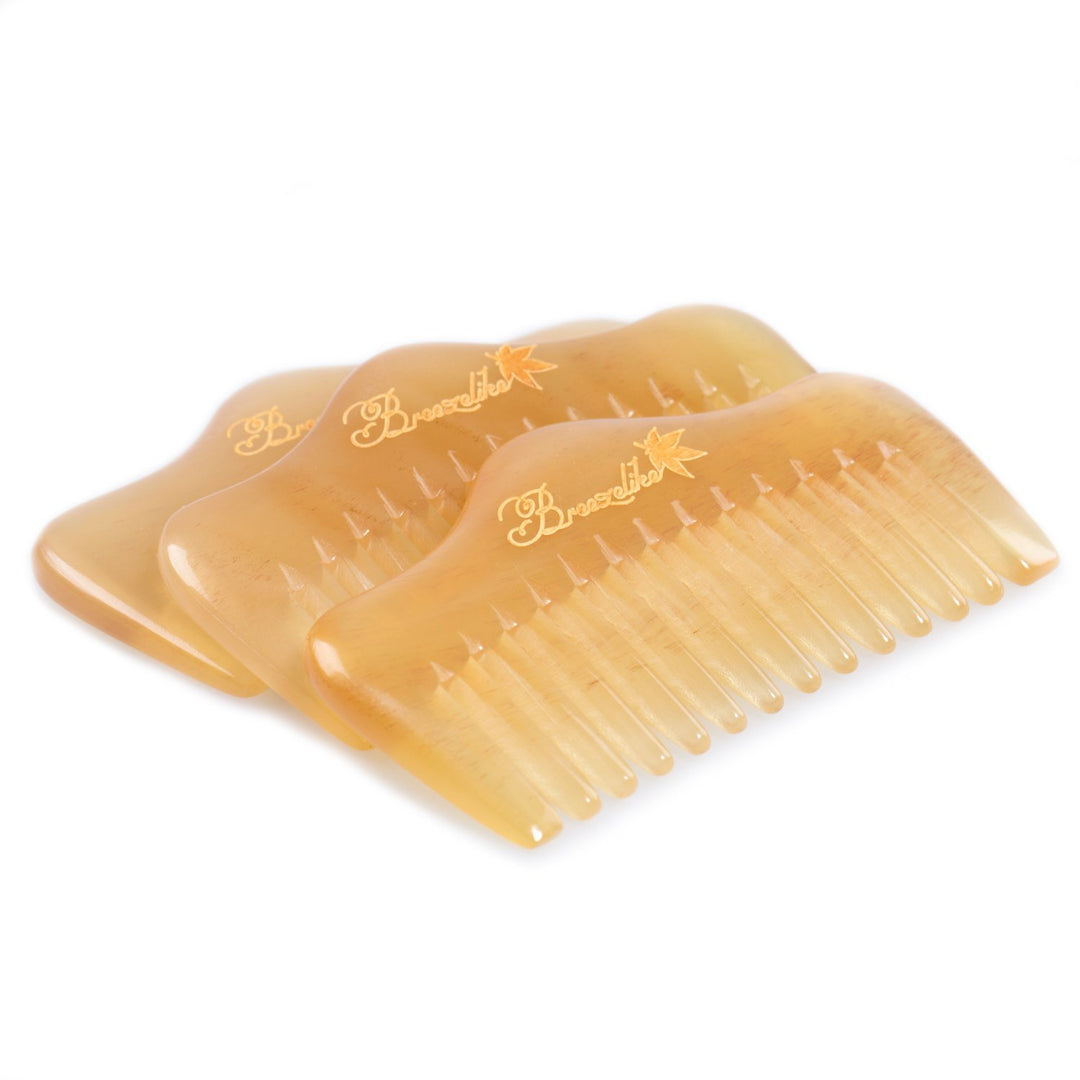 No Static Mini Hill Shaped Sheep Horn Pocket Wide Tooth Comb
