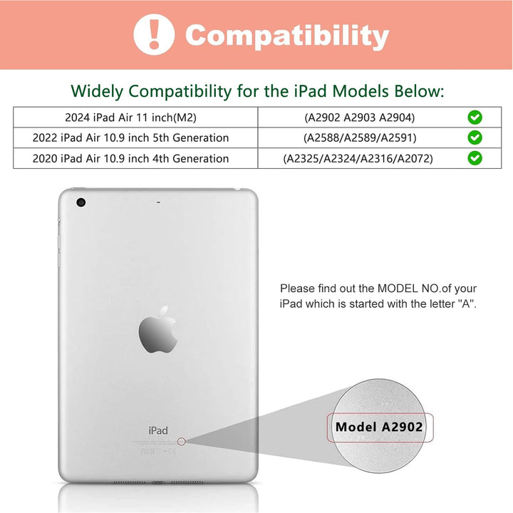 Keyboard Case for iPad Air 11 Inch (M2) 2024 Wireless Keyboard Case for iPad Air 10.9 Inch 5th/4th Generation 2022 Detachable for iPad air 4th 2020 for iPad Pro 1st Case with Pencil Holder Pink