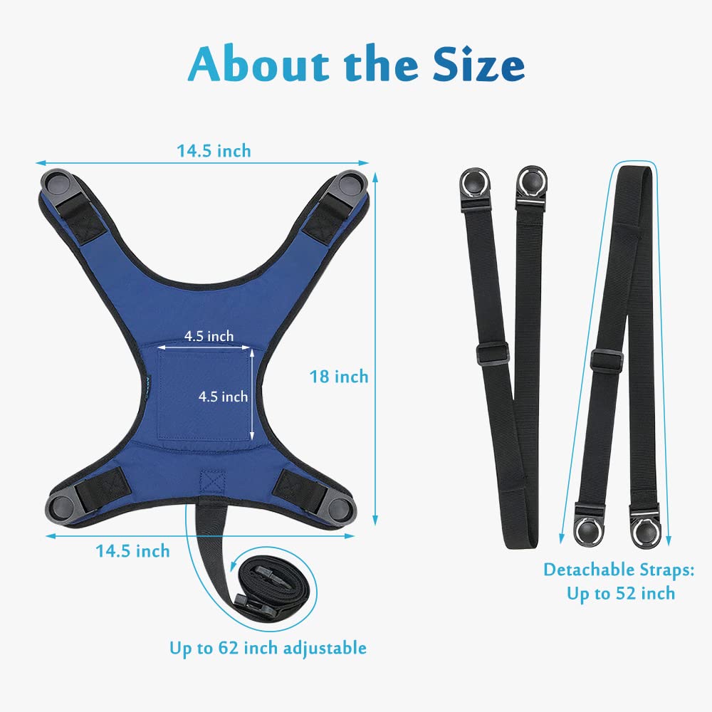 Wheelchair Seat Belt Restraints Safety for Elderly Wheelchair Harness Adult Seatbelt Medical Hospital Straps Vest Soft Chest Lap Buddy Chairs Seniors Disable Patients Prevent Sliding