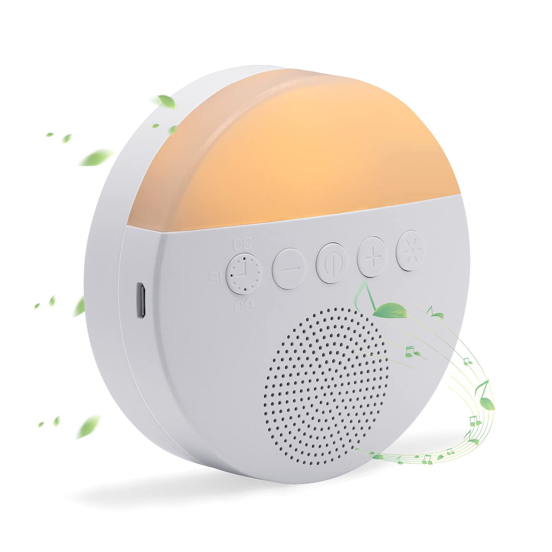 White Noise Machine with Adjustable Warm Night Light for Sleeping, 20 High Fidelity Sleep Machine Soundtracks, Timer and Memory Feature, Sound Machine for Baby, Adults, Home and Office