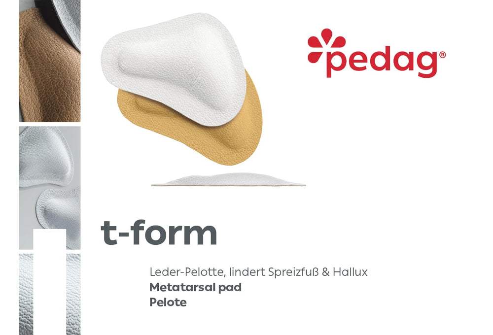 T-Form Large Size Anatomically Correct Metatarsal Arch Pads, Leather, Extra Large