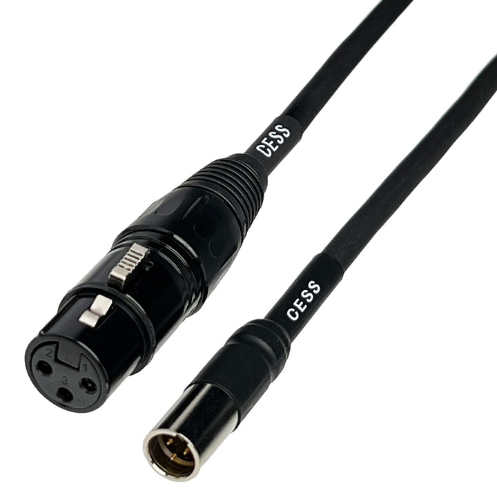 CESS-196-1f Mini XLR Male to XLR Female Adapter Cable, 3-pin Mini XLR Male to XLR Female Adapter Cable, for BMPCC 4K Camera Video Assist 4K Sharp 8K (1 Foot)