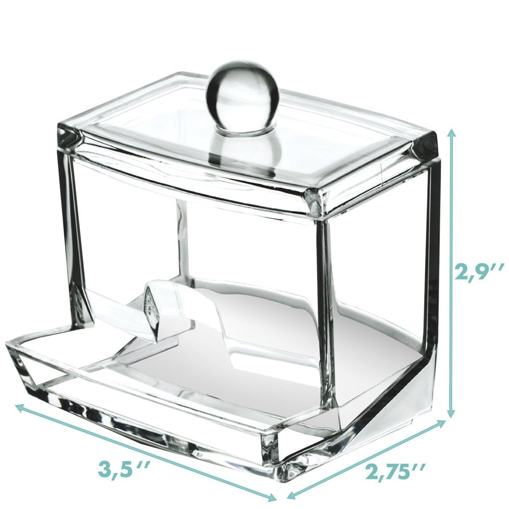 Qtip Holder Restroom Organizer,Acrylic Q Tip Storage Organizer,Cotton Swab Holder,Qtip Dispenser,Clear
