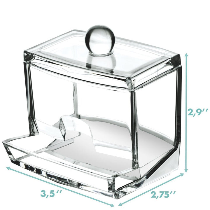 Qtip Holder Restroom Organizer,Acrylic Q Tip Storage Organizer,Cotton Swab Holder,Qtip Dispenser,Clear