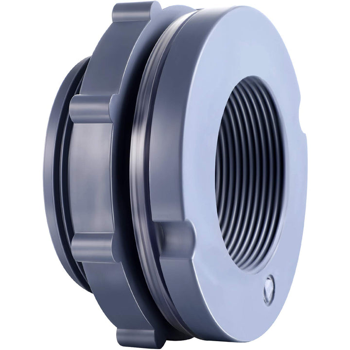 PVC Bulkhead Fitting Water Tank Connector for Rain Barrels, Aquariums, Ponds or Water Tanks (2 Inches)