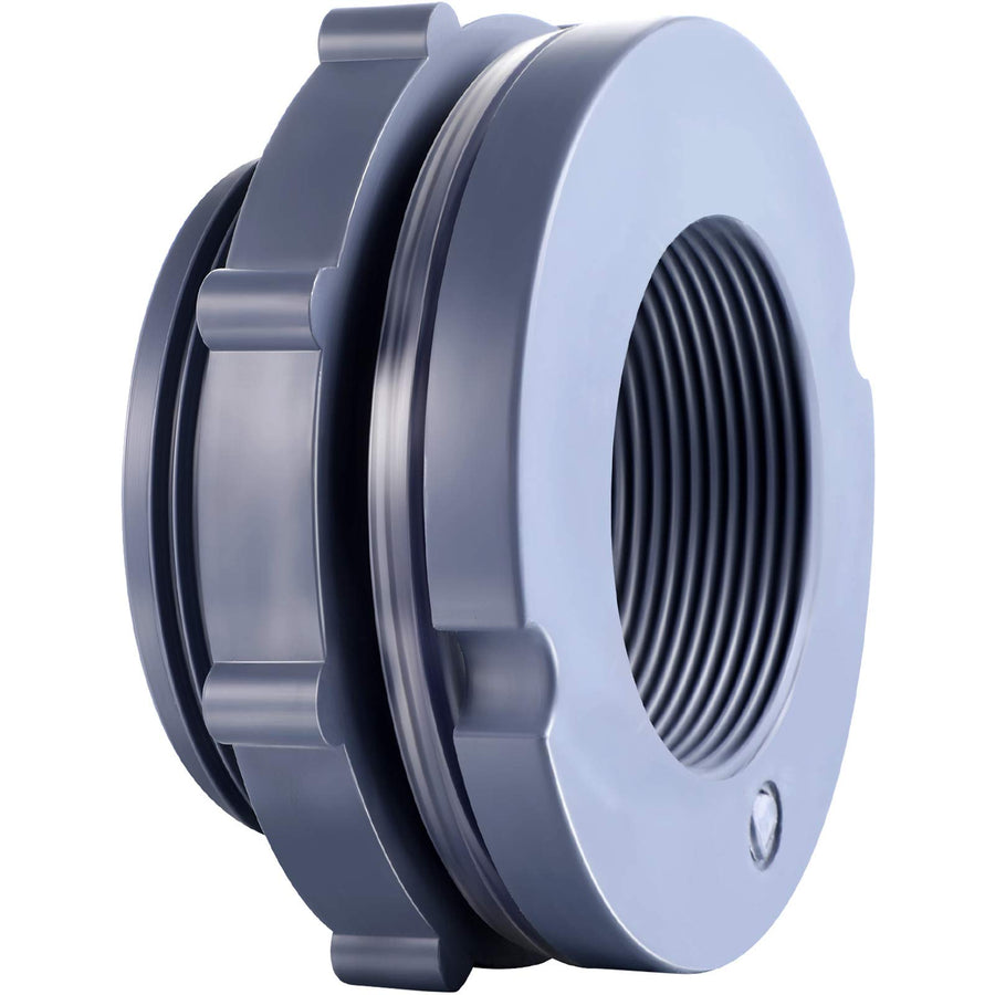 PVC Bulkhead Fitting Water Tank Connector for Rain Barrels, Aquariums, Ponds or Water Tanks (2 Inches)
