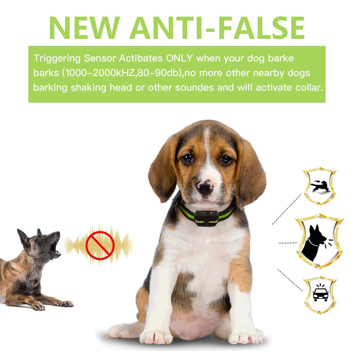 Dog Bark Collar -5 Adjustable Sensitivity and Intensity Levels-Dual Anti-Barking Modes Rechargeable/Rainproof/Reflective -No Barking Control Dog Shock Collar for Small Medium Large Dogs