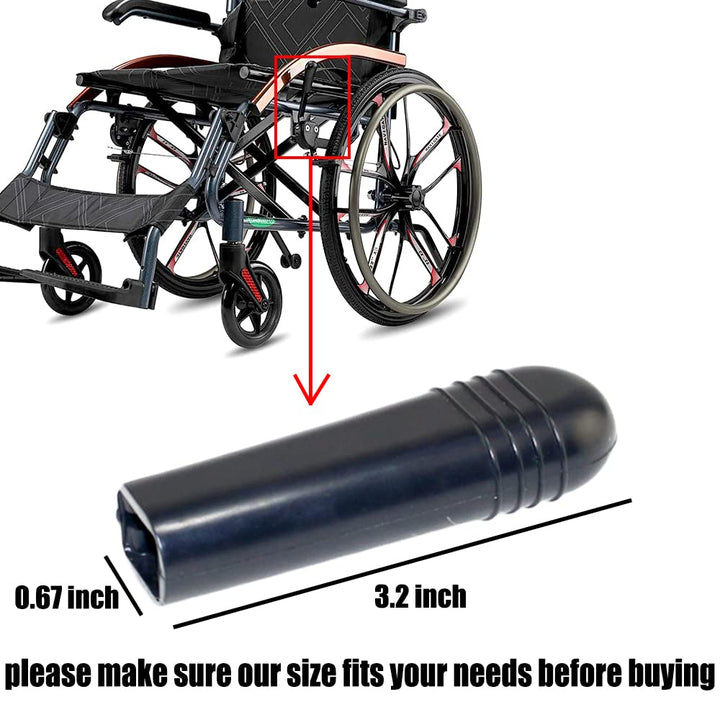 Wheelchair Brakes Handle Cover for 0.67 Flat Wheel Lock Grips Replacement, Set of 2 (Black-1)
