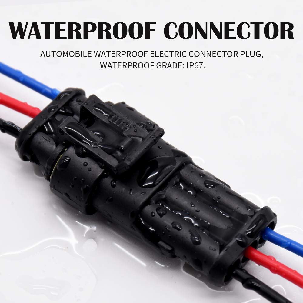 3 Pin Connector Waterproof Connector, Male and Female Way 16 AW Wire Suitable for car Truck, Boat and Other Wire Connection 5 kit