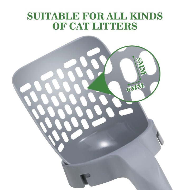 PETIZER Premium Cat Litter Scoop with 90 Count Refill Bags, Integrated Detachable Litter Shovel with Waste Container, Large Portable Cat Scooper with Holder, Kitty Poop Scooper & Easy Storage Caddy