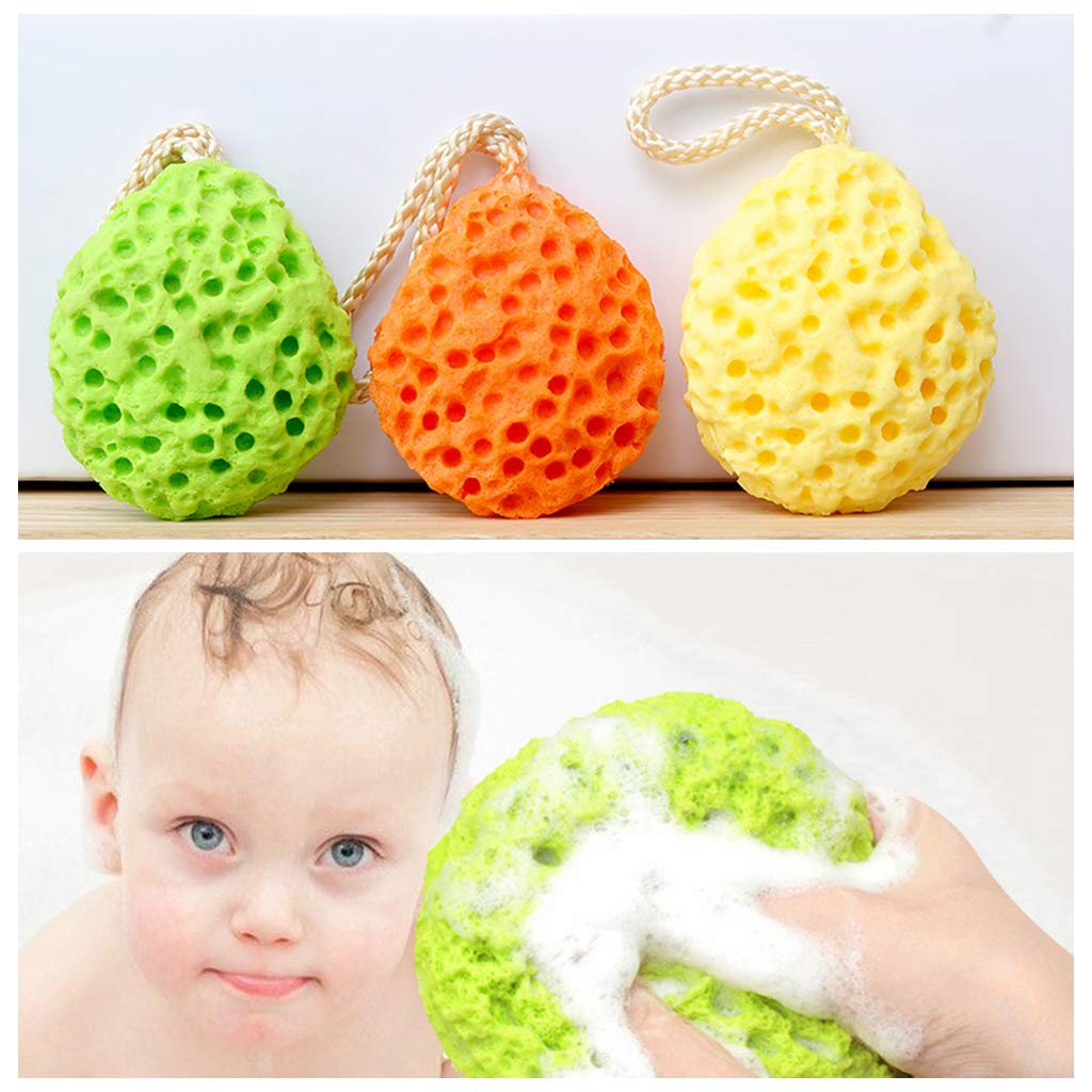 Bath Shower Sponge, 3 Pack Soft Loofah Pouf Sponge Scrubber Sponge for Exfoliate/Cleanse/Soothe Skin Body Sponge