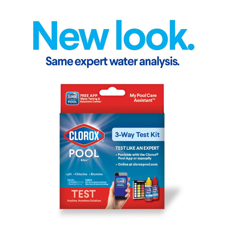 Clorox® Pool&Spa™ Swimming Pool 3-Way Water Test Kit, Accurately Measures Bromine, Chlorine and pH Levels (Pack of 1)