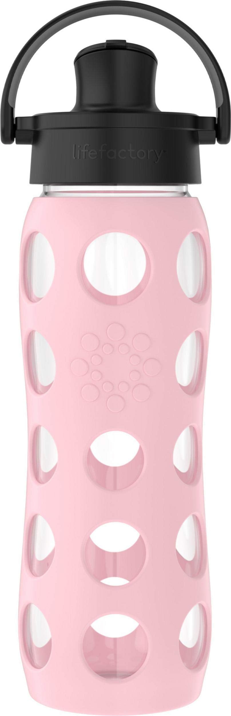 22-Ounce Glass Water Bottle with Active Flip Cap and Protective Silicone Sleeve, Desert Rose