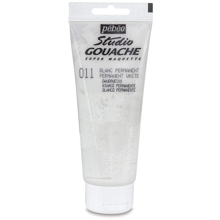 Studio Gouache Fluid Paint - 100 ml, Permanent White, Velvet Matte Formula, for Acrylic Painting and Illustration, Arts and Crafts Supplies (290011)