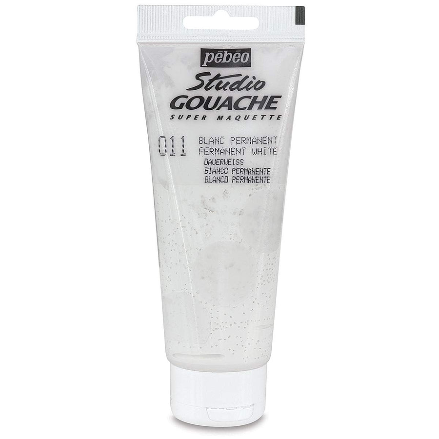 Studio Gouache Fluid Paint - 100 ml, Permanent White, Velvet Matte Formula, for Acrylic Painting and Illustration, Arts and Crafts Supplies (290011)