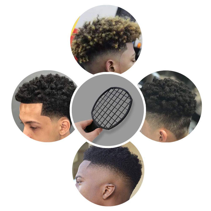 Twist Hair Coils Comb Tool, Afro Pick Hair Curl Sponge Brush (Black)