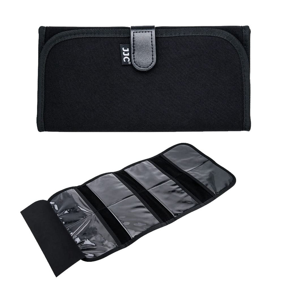 8 Pockets Lens Filter Case Up to 82mm (37mm 40.5mm 43mm 46mm 49mm 52mm 55mm 58mm 62mm 67mm 72mm 77mm) for Round or Square Filters, Belt Loop Design, Folding Camera Filter Pouch Wallet Holder Case