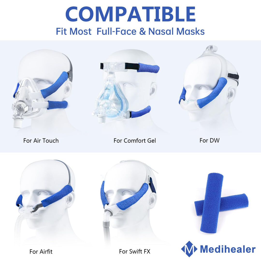 8 Pack CPAP Headgear Strap Covers, Universal and Reusable CPAP Strap Covers, Soft-Fleece Strap Pads for Reduce Red Marks, Great Value Kit Supplies