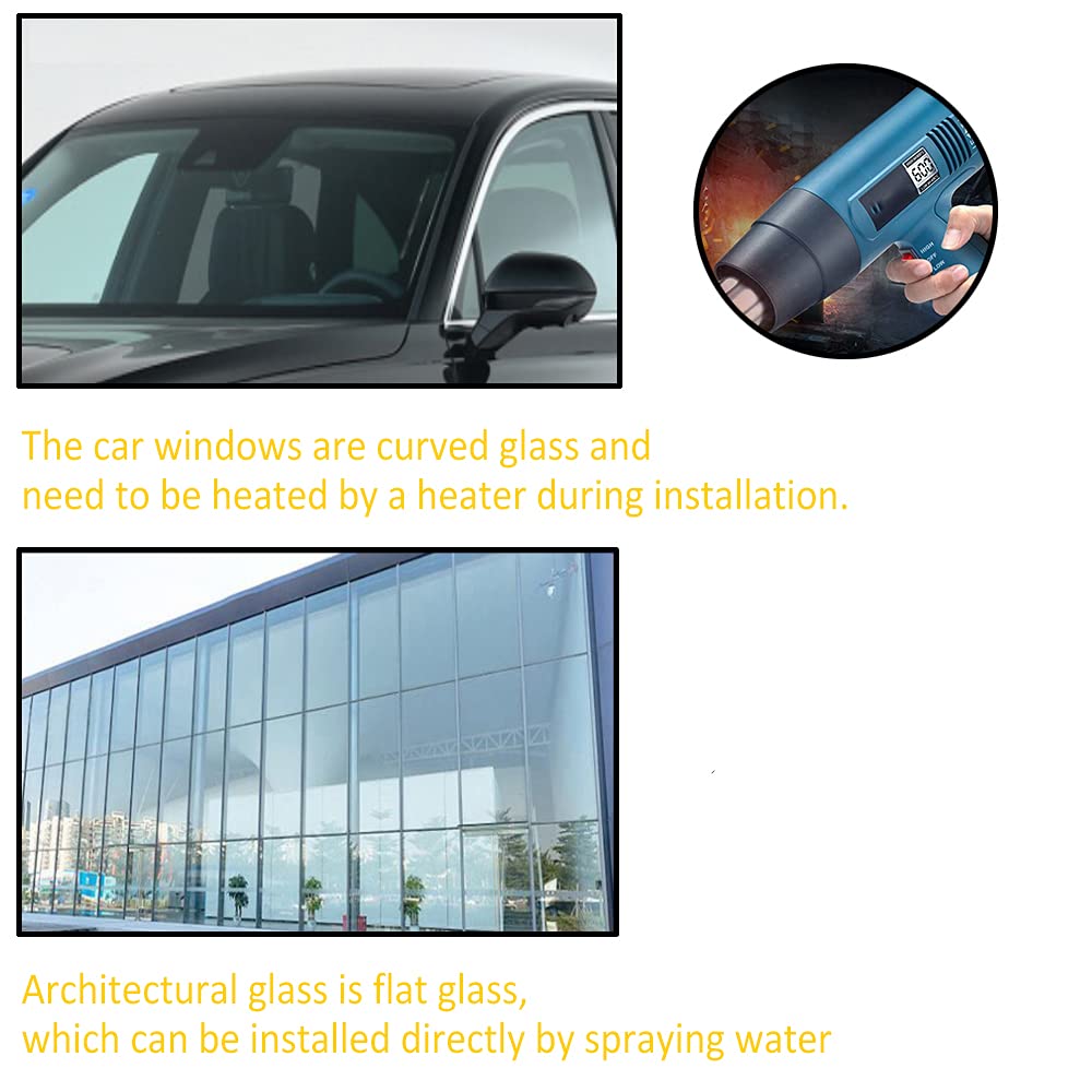 80% VLT Nano Ceramic Win dow Film 99% Anti UV Front Car Solar Windshield Rear Side Window Tint, Light Blue, 30Inch X 16.5Feet