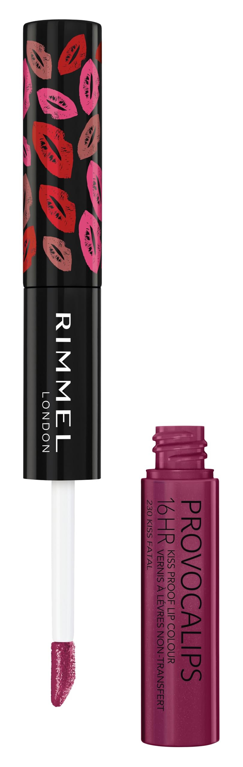London Provocalips 16hr Kiss-Proof Lip Color - Two-Step Liquid Lipstick to Lock in Color and Shine - 230 Kiss Fatal, .14 fl.oz.